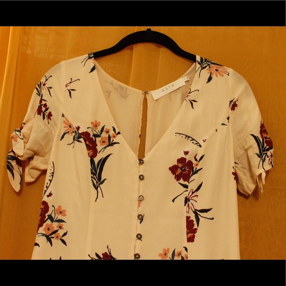 Flowered Cream Dress - Picture 4 of 7